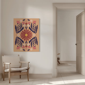 Earthy Boho Floral Pattern | Canvas - Room Interior 1