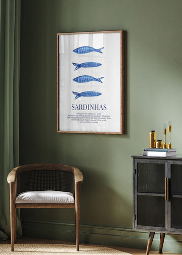 Portuguese Blue Sardines | Poster - Room Interior 2