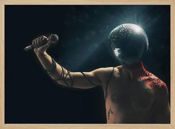 Disco Ball Performer | Poster - Wood Frame Interior