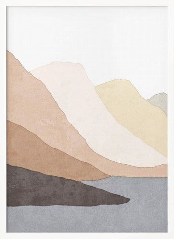 Desert Mountain Layers | Poster - White Frame Interior