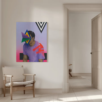 Colorful Geometric Portrait | Canvas - Room Interior 1