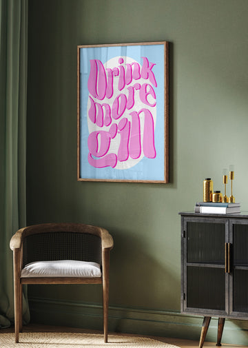 Drink More Gin | Poster - Room Interior 2