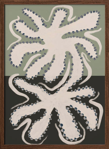 Reflected Octopus Forms | Poster - Walnut Frame Interior