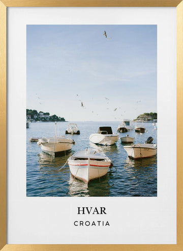 Hvar Croatia Travel poster | Poster - Gold Frame Interior