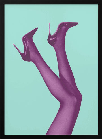 Fashionable Purple Heels | Poster - Black Metal Frame Interior