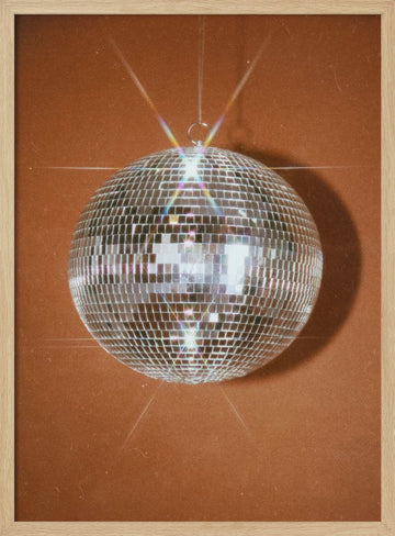 Sparkling Disco Ball | Poster - Wood Frame Interior