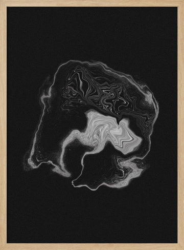 Dynamic Gray Swirl | Poster - Wood Frame Interior