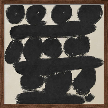 Bold Brushstroke Shapes | Poster - Walnut Frame Interior