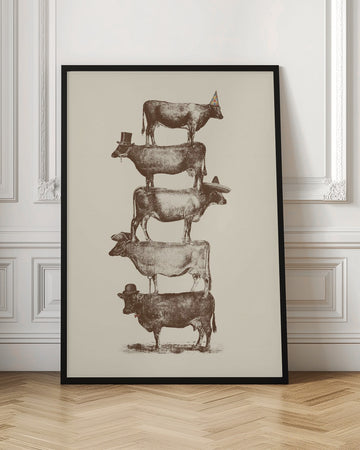 Whimsical Cow Stack | Poster - Room Interior 1