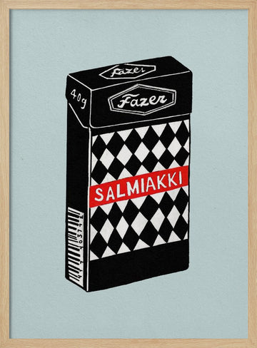 Salmiakki Candy Box | Poster - Wood Frame Interior