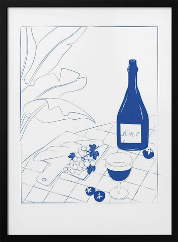 Winestilllife | Poster - Black Metal Frame Interior