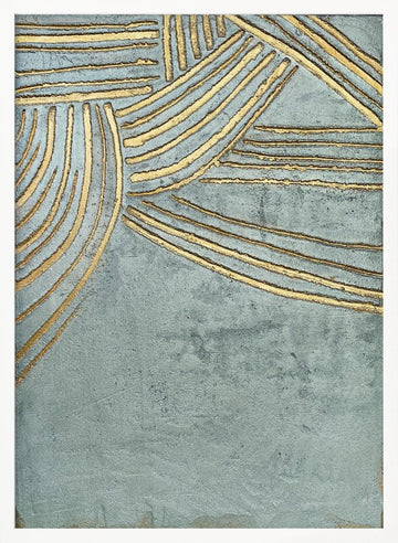 Flowing Gold Lines | Poster - White Frame Interior