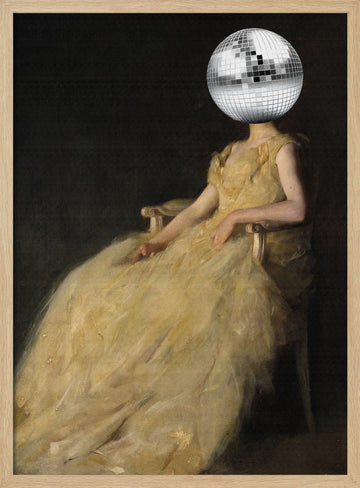 Elegant Disco Portrait | Poster - Wood Frame Interior