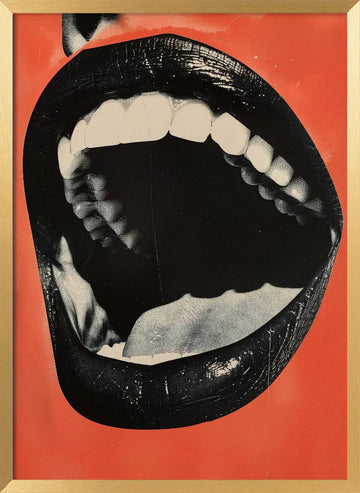 Screaming Open Mouth | Poster - Gold Frame Interior