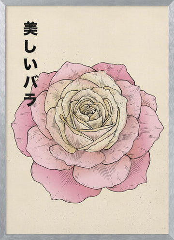 Beautiful Japanese Rose | Poster - Silver Frame Interior