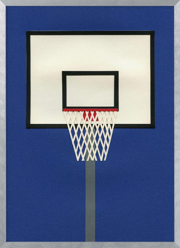 Modern Basketball Hoop | Poster - Silver Frame Interior
