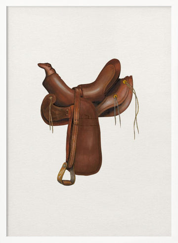 Classic Western Saddle | Poster - White Frame Interior