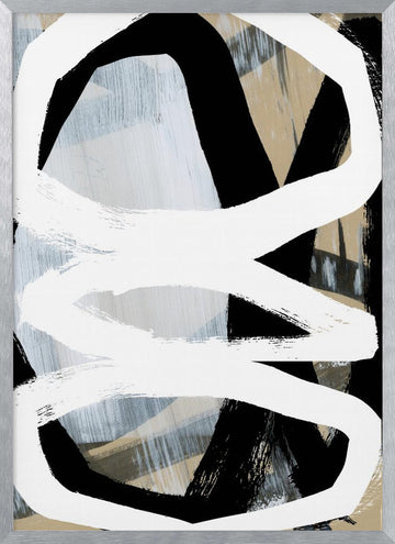 Modern Abstract Lines | Poster - Silver Frame Interior