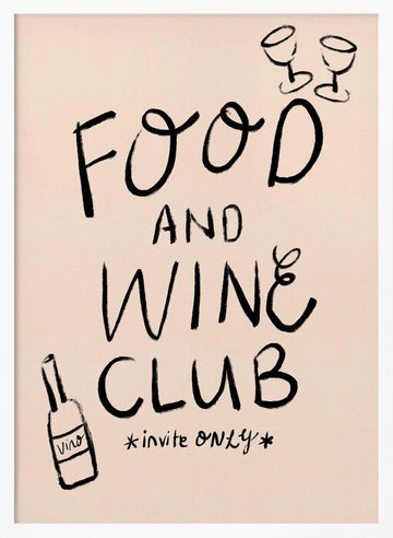 Food Wine Club Invite | Poster - White Frame Interior