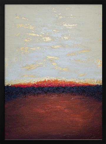 Golden Desert Horizon | Poster - Black Metal Frame Interior