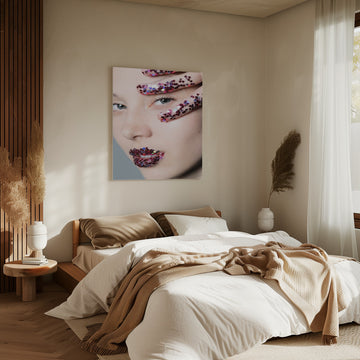 Glitter Heart Lips | Canvas - Room Interior 2