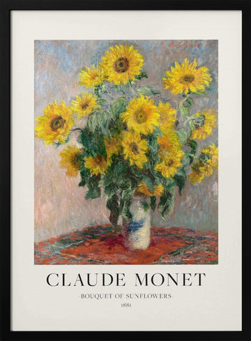 Bouquet Of Sunflowers | Poster - Black Metal Frame Interior