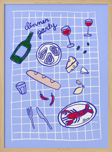 Dinner Party | Poster - Wood Frame Interior