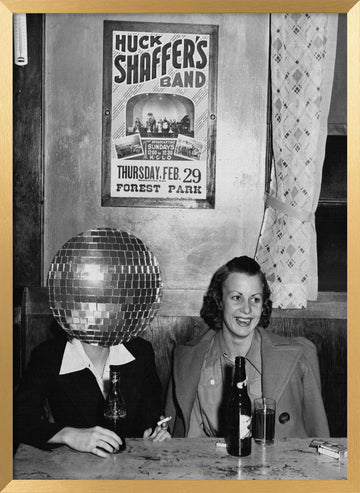 Retro Disco Bar Fun | Poster - Gold Frame Interior