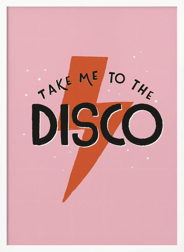 Retro Disco Quote | Poster - White Frame Interior