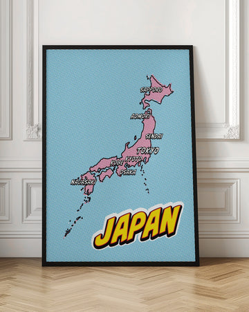 Pop Art Japan Map | Poster - Room Interior 1