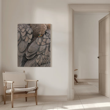 Feathered Green Eye | Canvas - Room Interior 1