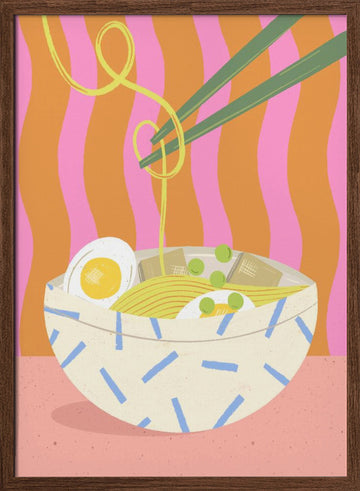 Ramen | Poster - Walnut Frame Interior