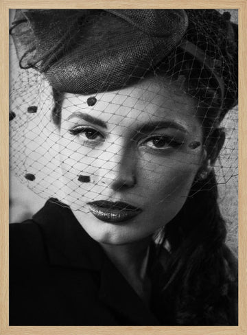 Classic Veiled Gaze | Poster - Wood Frame Interior