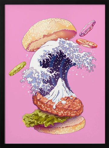 Dynamic Wave Burger | Poster - Black Metal Frame Interior