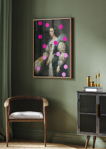 Elegant Lady with Pink Dots | Poster - Room Interior 2