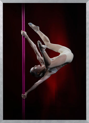 Graceful Pole Dance | Poster - Silver Frame Interior