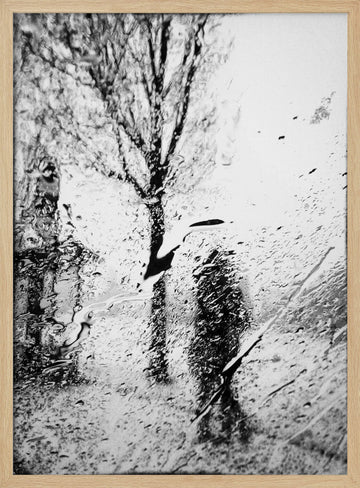 Rainy City Silhouette | Poster - Wood Frame Interior