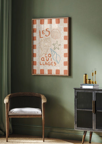 Rustic French Seashells | Poster - Room Interior 2