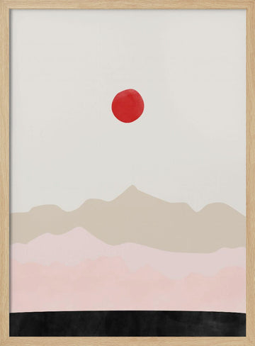 Minimalist Sun Mountains | Poster - Wood Frame Interior