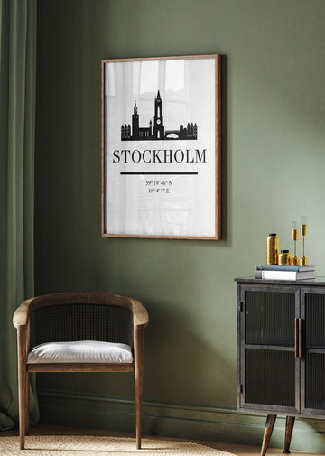 Stockholm City Silhouette | Poster - Room Interior 2