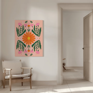 Vibrant Folk Floral | Canvas - Room Interior 1