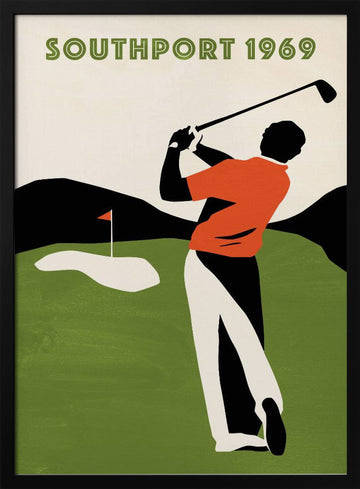 Southport Golf 1969 | Poster - Black Metal Frame Interior