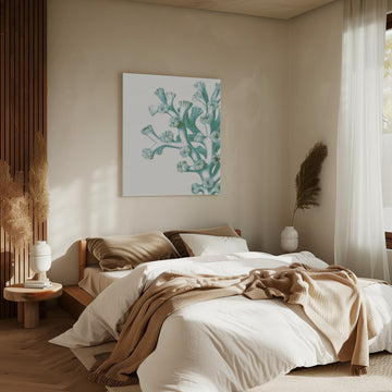 Serene Teal Coral | Canvas - Room Interior 2