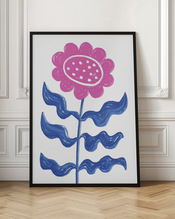 Bold Pink Flower | Poster - Room Interior 1