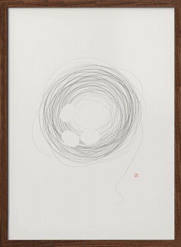 Abstract Nest Circles | Poster - Walnut Frame Interior