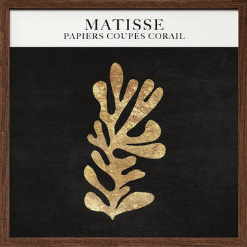 Golden Coral Cutout | Poster - Walnut Frame Interior