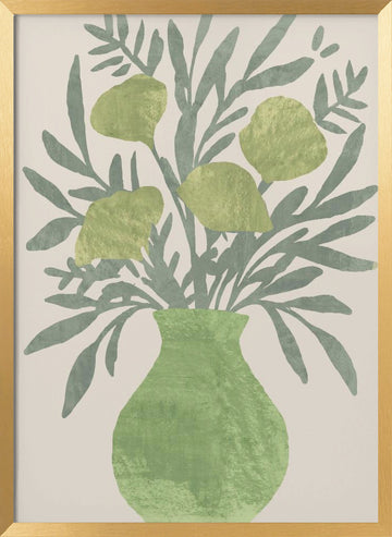 Olive Branch Vase | Poster - Gold Frame Interior