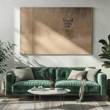 Cougar in Golden Grass | Poster - Room Interior 1