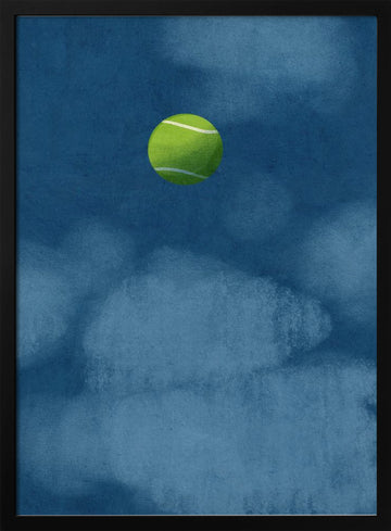 Floating Tennis Ball | Poster - Black Metal Frame Interior
