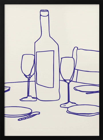 Wine and Dine | Poster - Black Metal Frame Interior